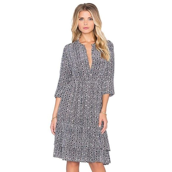 Revolve Ulla Johnson Evie Dress in Batik Floral 100% Silk Size 2 - Picture 1 of 7